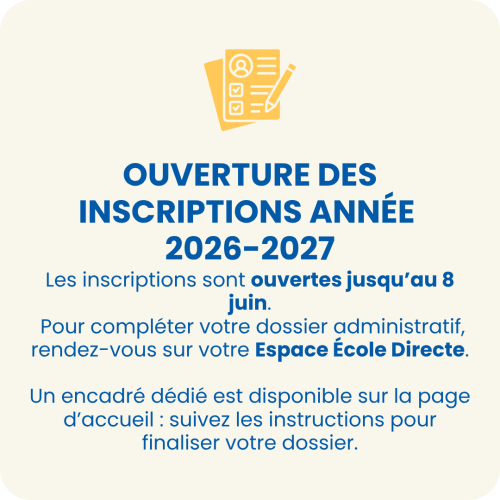 Inscriptions 2026-2027
